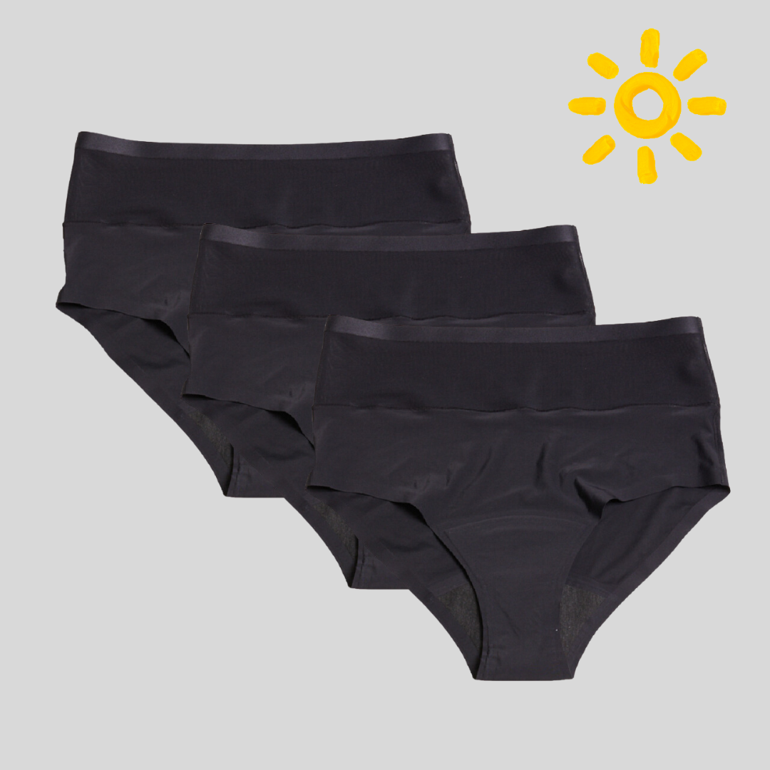 All-Day Bloating Support Leakproof Hi-Waist Briefs 3-Pack