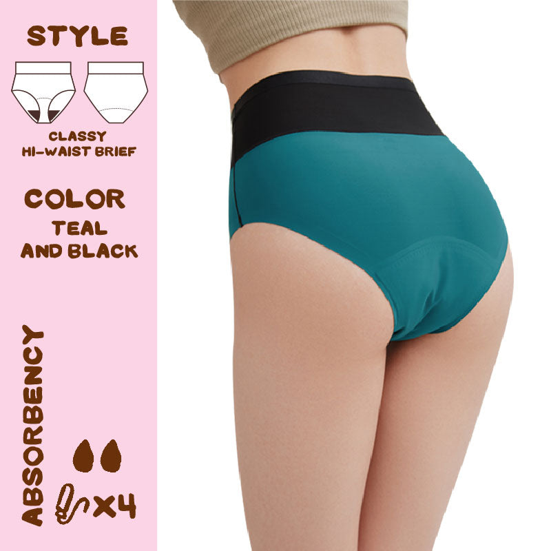 Hi-Waist Brief Period Underwear |  Medium Flow | RUNS SMALL SIZE UP